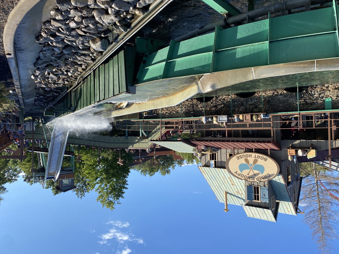 This is the kid-sized log flume, also for adults, in Camp
      Snoopy.