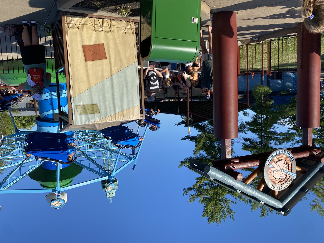 This is the Linus Launcher flying carpet ride in Camp
      Snoopy.