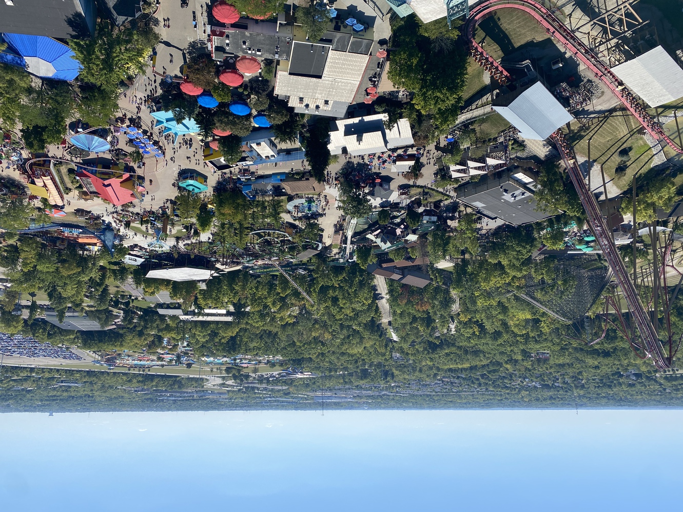 This is the view of Camp Snoopy from the Eiffel Tower. Eiffel
      Tower is a great attraction.